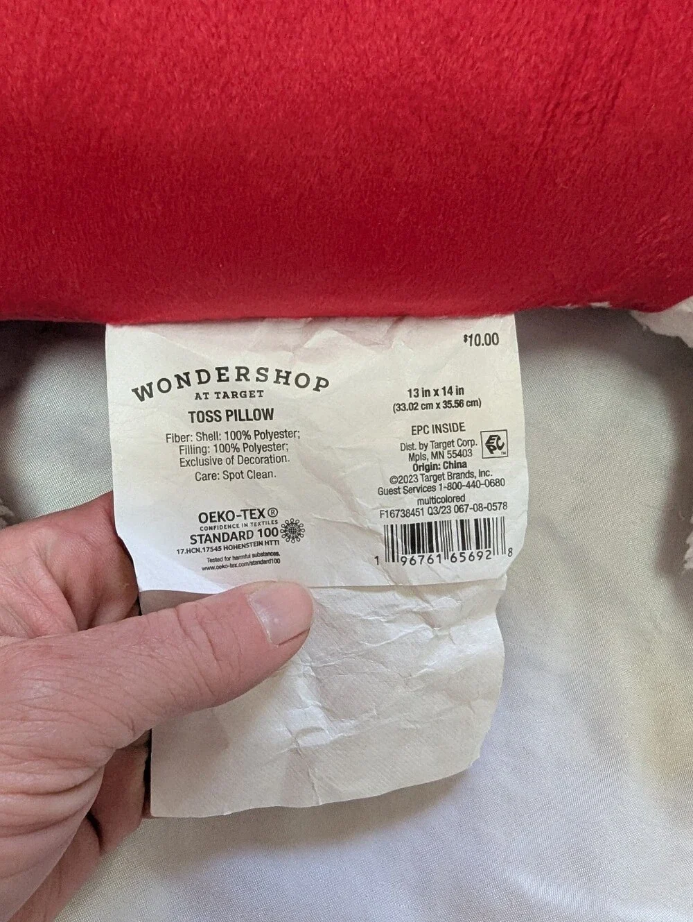 Target Wondershop Cat Shaped Red Snowflake Sweater Decorative Toss Pillow 2023